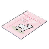 Kleindochter Doop Roze Lam Gepersonaliseerd Notitieboek (Linkerzijde)