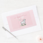 Kleindochter Doop Roze Lam Gepersonaliseerd Rechthoekige Sticker (Envelop)