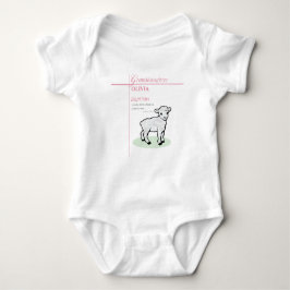 Kleindochter Doop Roze Lam Gepersonaliseerd Romper