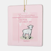 Kleindochter Doop Roze Meisje Lam Naam en datum Keramisch Ornament (Links)