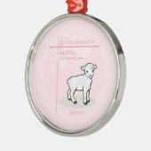 Kleindochter Doop Roze Meisje Lam Naam en datum Metalen Ornament (Links)