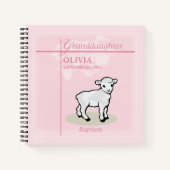 Kleindochter Doop Roze Meisje Lam Naam en datum Notitieboek (Voorkant)