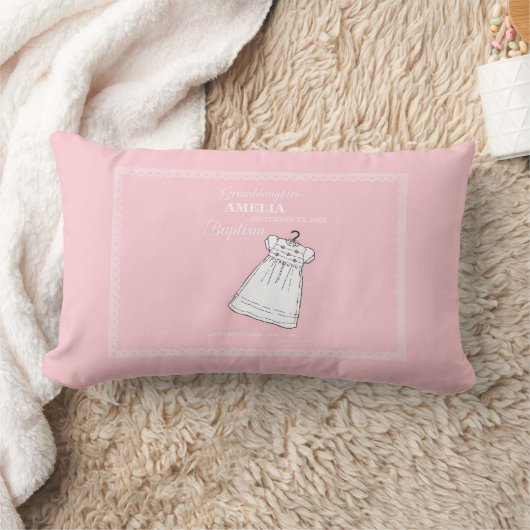 Kleindochter, doopjurk op roze gepersonaliseerd kussen (Deken)