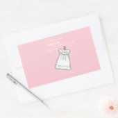 Kleindochter, doopjurk op roze gepersonaliseerd rechthoekige sticker (Envelop)