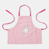 Kleindochter, doopjurk op roze gepersonaliseerd schort (Voorkant)
