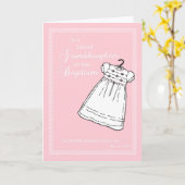 Kleindochter, doopjurk op roze kaart (Gele Bloem)