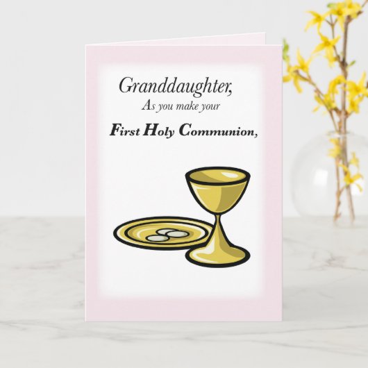 Kleindochter Eerste Communie Kaart (Gele Bloem)