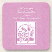 Kleindochter Eerste Communie, Roze Drankjes Onderzetter (Voorkant)