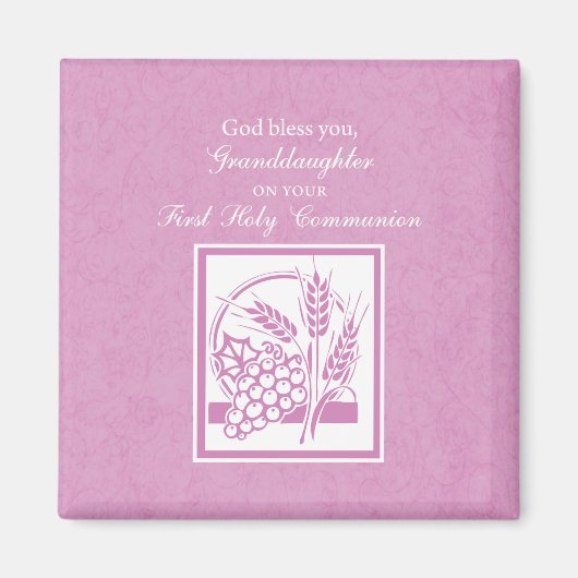 Kleindochter Eerste Communie, Roze Magneet (Voorkant)