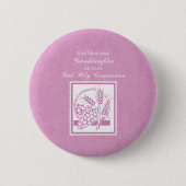 Kleindochter Eerste Communie, Roze Ronde Button 5,7 Cm (Voorkant)