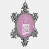 Kleindochter Eerste Communie, Roze Tin Sneeuwvlok Ornament (Links)