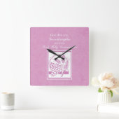 Kleindochter Eerste Communie, Roze Vierkante Klok (Huis)