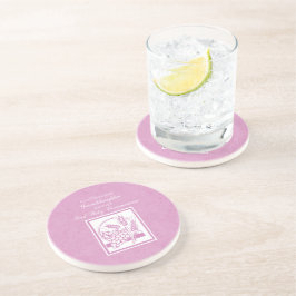 Kleindochter Eerste Communie, Roze Zandsteen Onderzetter