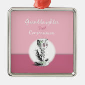 Kleindochter Eerste Communiroze, Chalice Metalen Ornament (Voorkant)