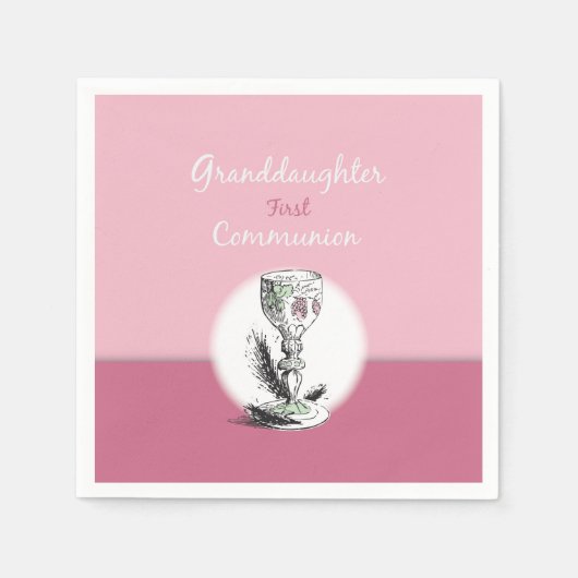 Kleindochter Eerste Communiroze, Chalice Servetten (Voorkant)