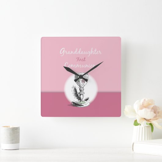 Kleindochter Eerste Communiroze, Chalice Vierkante Klok (Huis)