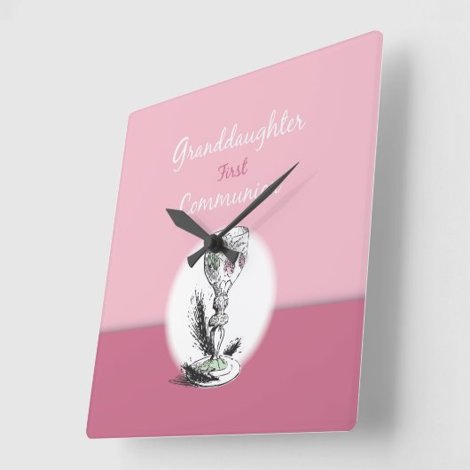 Kleindochter Eerste Communiroze, Chalice Vierkante Klok (Hoek)