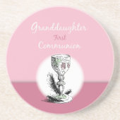 Kleindochter Eerste Communiroze, Chalice Zandsteen Onderzetter (Voorkant)