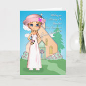 Kleindochter eerste heilige communie en klein meis kaart (Voorkant)