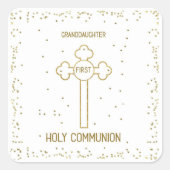 Kleindochter Eerste Heilige Communistische Gouden Vierkante Sticker (Voorkant)