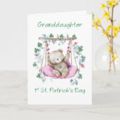 Kleindochter eerste St Patricks Day Sweet Beer Kaart (Gele Bloem)