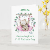 Kleindochter eerste St Patricks Day Sweet Beer Kaart (Gele Bloem)