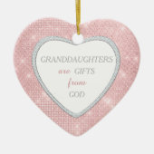 Kleindochter Elegant licht roze Kerstmis Keramisch Ornament (Voorkant)