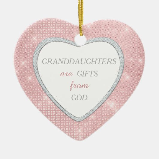 Kleindochter Elegant licht roze Kerstmis Keramisch Ornament (Voorkant)