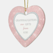 Kleindochter Elegant licht roze Kerstmis Keramisch Ornament (Links)