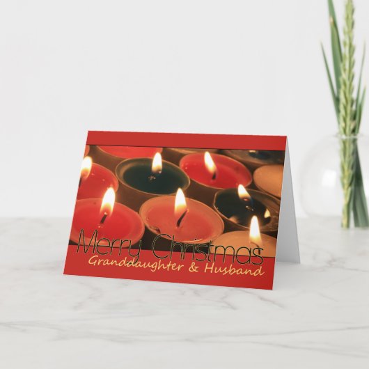 Kleindochter en echtgenoot/echtgenote kerstkaart feestdagen kaart (Voorkant)