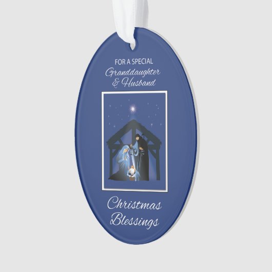 Kleindochter en echtgenoot Kerstmis zegeningen Ornament (voorkant)