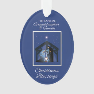 Kleindochter en Familie Kerstmis Zegeningen Ornament