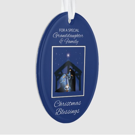 Kleindochter en Familie Kerstmis Zegeningen Ornament (voorkant)