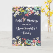 Kleindochter en familie Pasen Zegeningen Kaart (Gele Bloem)