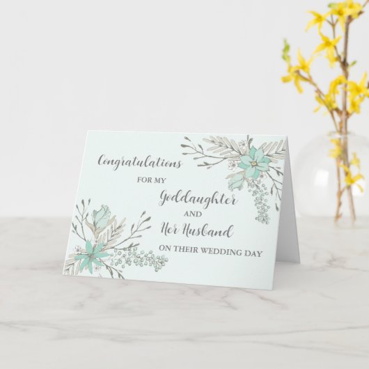 Kleindochter en haar man Gefeliciteerd Kaart (Gele Bloem)