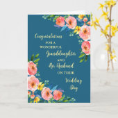 Kleindochter en haar man Gefeliciteerd Kaart (Gele Bloem)