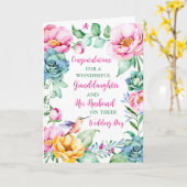 Kleindochter en haar man Gefeliciteerd Kaart (Gele Bloem)