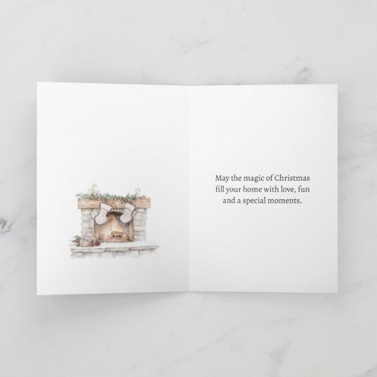 Kleindochter en haar man Kerstmis Feestdagen Kaart (Binnen)