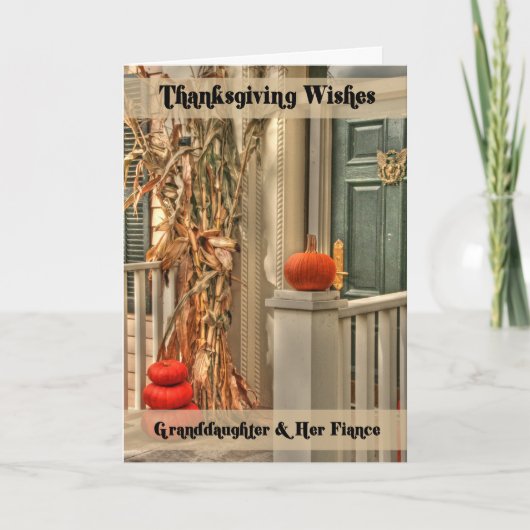 Kleindochter en haar verloofde Happy Thanksgiving Feestdagen Kaart (Voorkant)