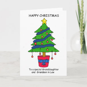 Kleindochter en kleinzoon in de wet Happy Christma Feestdagen Kaart