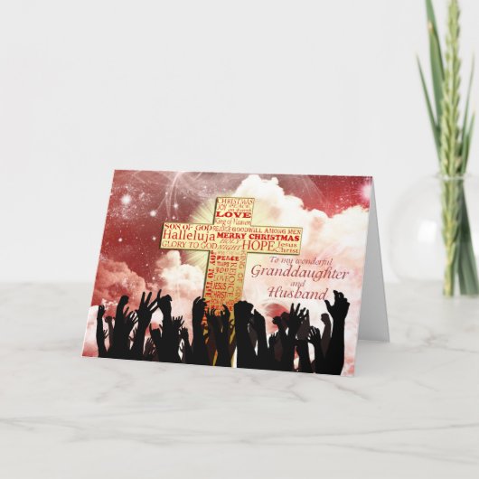 Kleindochter en man, een Christelijke kerst Feestdagen Kaart (Voorkant)