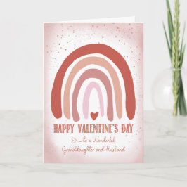 Kleindochter en man Valentijn Hand geschilderd Kaart