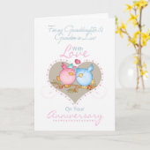 Kleindochter en schoonkleinzoon Jubileum Kaart W (Gele Bloem)