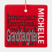 Kleindochter Extraordinaire CUSTOM Keramisch Ornament (Achterkant)