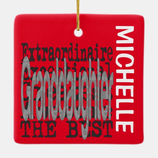 Kleindochter Extraordinaire CUSTOM Keramisch Ornament (Achterkant)