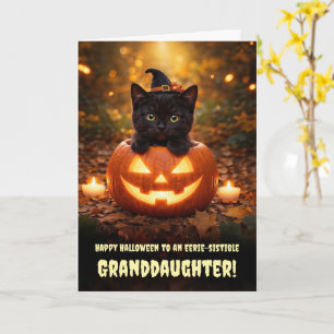 Kleindochter Fijne Halloween Cute Zwarte Kitten Kaart