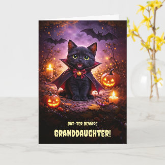 Kleindochter Fijne Halloween Schattige Kitten Kat Kaart