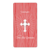 Kleindochter First Communitykruis en stralen Etiket (Voorkant)