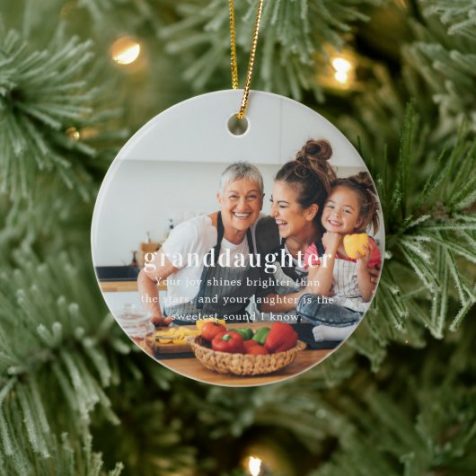 Kleindochter | Foto Aandenken Kerstmis Keramisch Ornament (Boom)