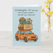 Kleindochter Funny Off naar Colleg Auto Kaart (Gele Bloem)